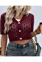BAGGED HOLE SHORT SLEEVE SEASONAL KNITWEAR CARDIGAN - 2