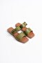 Ravello Premium Khaki Green Genuine Leather Slippers - 2