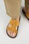 Sabrina Women's Genuine Leather Double-Strapped Mustard Slippers