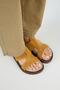 Sabrina Women's Genuine Leather Double-Strapped Mustard Slippers - 3