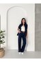 Women's Modal Track Suit Set with Zero Sleeves Vest and Stone Embroidered Model