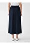 Lcw Grace Navy Blue Elastic Waist Flared Skirt - 3