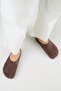 Melissa Women's Genuine Leather Front-Stitched Sabo Brown Slippers - 7