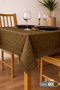 No Ironing Required & Jacquard Woven Seamless Fabric – Stylish Tablecloth with Lace Detail - Brown - 2