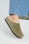 Melissa Women's Genuine Leather Front-Stitched Sabo Khaki Slippers - 4
