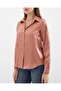 3964 Lightly Flowing Satin Shirt - Camel - 5