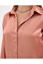 3964 Lightly Flowing Satin Shirt - Camel - 4