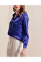 3964 Lightly Flowing Satin Shirt - Cobalt Blue - 5