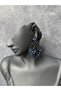 Crystal Stone Dangle Earrings Bridal Wedding Henna Evening Dress Earrings - 2