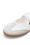 White Black Sports Ballerina Velcro Flat Sole Retro Sneaker Women's Shoes - 3