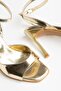 Laura Cross-Strapped Gold Single-Strapped Women's Shoes - 4