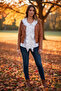 White Bohemian Style Ruffle Detailed V-Neck Cotton Blouse - 5