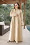 Cream Textured Panel Abaya
