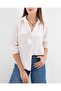 3964 Lightly Flowing Satin Shirt - Cream - 2