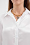 3964 Lightweight Drapey Satin Shirt - White - 6