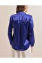 3964 Lightly Flowing Satin Shirt - Cobalt Blue - 6