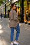 New Women's Woven Modal Fabric Long Sleeve Shirt with Back Tie Detail - 2