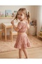 Girl's stylish floral print crop top and skirt set (2-piece) - 2