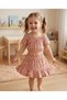 Girl's stylish floral print crop top and skirt set (2-piece)