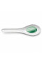 White Melamine Soup Spoon with Green Shade Design