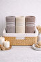 Durul Mine Cotton 3-Piece Hand and Face Towel Set Daily, Dowry Towel Set (50X90Cm) - 2