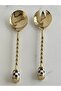 Salad Serving Set of 2 with Gold Checkerboard Detail - 6