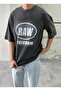 Raw Print Washed Oversize T-Shirt - 3