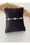 Zircon Stone Figure Detailed Waterway Steel Bracelet - 3