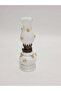 Antique Opal Glass Gas Lamp with Flower Motif 012