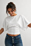 Natural Viscose Blouse with Wide Sleeves and Fitted Waist - 2