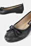Women's Black Genuine Leather Braided Ballerinas, Size 35-41 - 3
