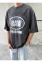 Raw Print Washed Oversize T-Shirt - 2