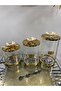 Pearlescent Gold Detailed Tea Candy Jar Set of 3