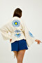Handmade Muslin Kimono Shorts Set, Evil Eye, Sun Design, Oversize Fit, Breathable Cotton Summer - 7