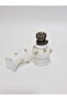 Antique Opal Glass Gas Lamp with Flower Motif 012 - 4