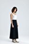Black Modal Fabric Premium Long Skirt 31058 - 3