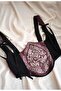Antique Burgundy Patterned Women's Waist Corset Belt - 2