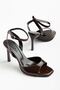 Laura Cross-Strapped Brown Patent Leather Single-Strapped Women's Shoes - 3