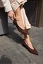 Lurcetta Women's Brown Genuine Leather Suede Mini Heel Stiletto - 6