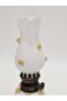 Antique Opal Glass Gas Lamp with Flower Motif 035 - 3