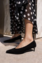 Lurcetta Women's Black Suede Mini Heel Stiletto - 3