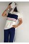 Textured Crew Neck Garni Detailed Short Sleeve Women's Tracksuit Set - 2
