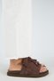 Yasmin Women's Genuine Leather Tasseled Bead Detailed Open-Front Brown Slippers - 2