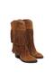 Genuine Suede Tasseled Western Heeled Boots Z621 Suede Acik Sigaro - 2