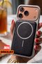 iPhone 13 / 14 Soft Silicone Phone Case with Leather Metallic Edge on the Back and Magsafe Feature
