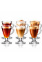 Set of 6 Glass Cups with Glass Stands, 130 Ml, Tea, Coffee, Turkish Coffee, Espresso Cup, Glass Mug Set
