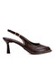Women's Open-Back Heeled Shoes 3109 Brown - 4