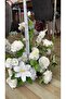 Luxurious White Artificial Table Flower Arrangement – Ready-Made Design with Plate (Vase Flower) - Table Flower - 5