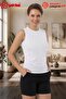 Yıldızpremium Women's White Zero Sleeve Crew Neck Cotton Flexible Lycra Comfortable Fit Body/Tshirt/Undershirt - 3