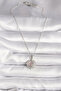 316L Steel Silver Color Zircon Stone Pink Pearlescent Crescent Model Women's Necklace - 2